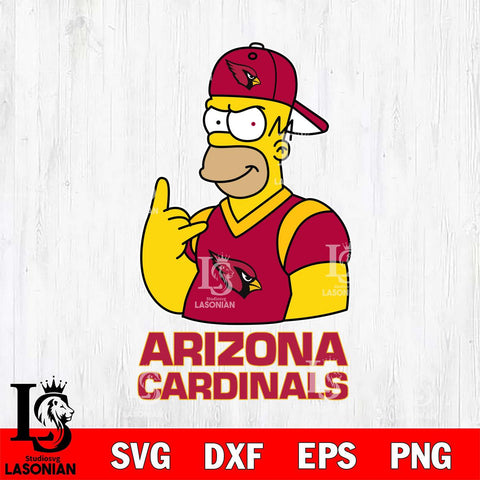 Arizona Cardinals Homer Simpson Football Cricut, NFL SVG DXF EPS PNG FILE, Digital Download,Instant Download, Silhouette