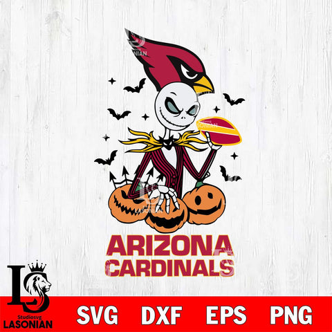 Arizona Cardinals Jack Skellington 2 halloween Svg Eps Dxf Png File, Digital Download, Instant Download