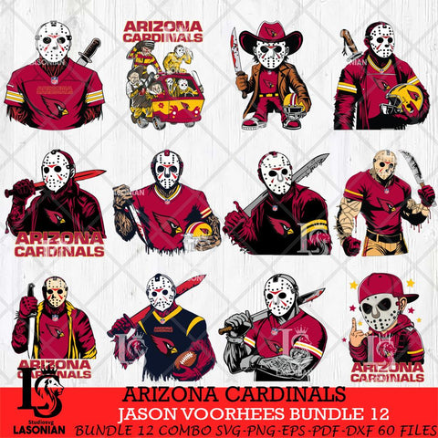Arizona Cardinals Jason Voorhees Horror Bundle 12 SVG Svg Eps Dxf Png File,Bundle NFL svg, Digital Download, Instant Download