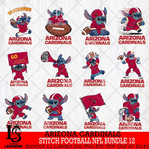 Arizona Cardinals Lilo and stitch Football NFL Bundle 12 SVG DXF EPS PNG FILE, NFL File Cut, Digital Download,Instant Download, Silhouette, Cricut