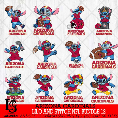 Arizona Cardinals Lilo and stitch Sport NFL Bundle 12 SVG DXF EPS PNG FILE,Bundle Stitch File Cut,NFL Digital Download,Instant Download, Silhouette