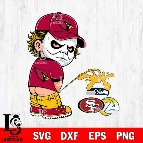 Arizona Cardinals Michael Myers Piss On Rams, Seahawks, 49ers Svg Eps Dxf Png File, Digital Download, Instant Download