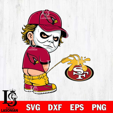 Arizona Cardinals Michael Myers Piss On San Francisco 49ers Svg Eps Dxf Png File, Digital Download, Instant Download