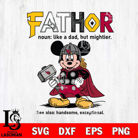Arizona Cardinals Mickey Fathor Sport Svg Eps Dxf Png File, NFL File Cut,Digital Download,Instant Download,Disney Svg Files