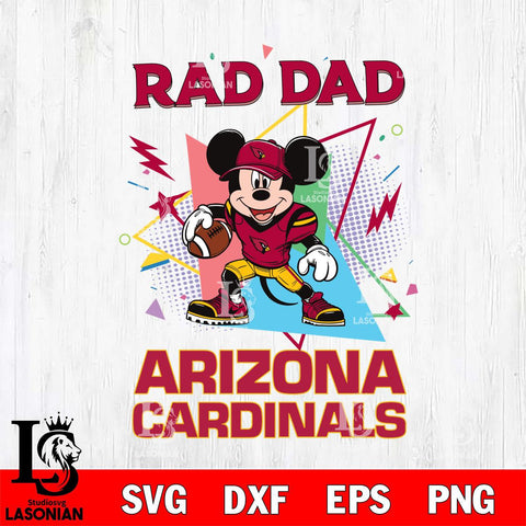 Arizona Cardinals Mickey Mouse Sport Rad Dad SVG DXF EPS PNG FILE, Disney Father day File Cut,Digital Download,Instant Download,Disney Svg Files