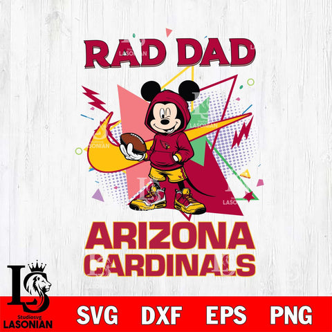 Arizona Cardinals Mickey Wearing Hoodie Rad Dad SVG DXF EPS PNG FILE, Disney Father day File Cut,Digital Download,Instant Download,Disney Svg Files