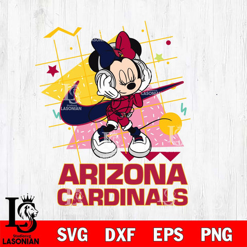Arizona Cardinals Minnie Mouse Dancing SVG DXF EPS PNG FILE, Disney Father day File Cut,Digital Download,Instant Download,Disney Svg Files