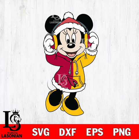 Arizona Cardinals Minnie Mouse Disney Football Christmas File Cut, NFL SVG DXF EPS PNG FILE, Digital Download , Criucut , Silhouette