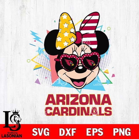 Arizona Cardinals Minnie Mouse Love Sport SVG DXF EPS PNG FILE, Disney Father day File Cut,Digital Download,Instant Download,Disney Svg Files