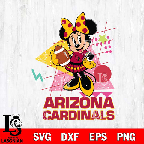 Arizona Cardinals Minnie Mouse Sport SVG DXF EPS PNG FILE, Disney Father day File Cut,Digital Download,Instant Download,Disney Svg Files