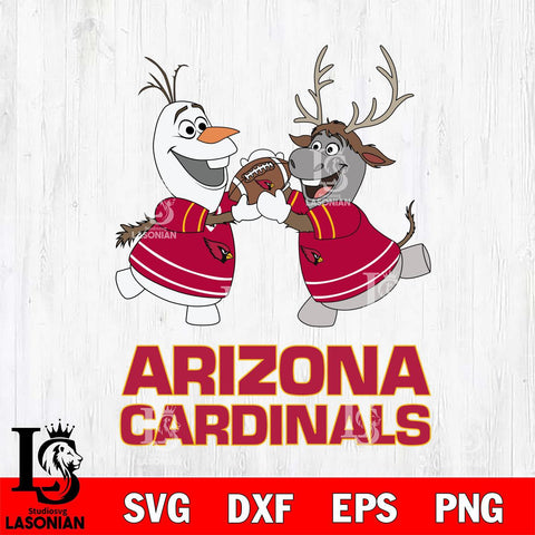 Arizona Cardinals Olaf & Sven Football Cricut,Christmas SVG DXF EPS PNG FILE, Digital Download,Instant Download, Silhouette