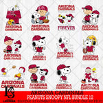 Arizona Cardinals Peanuts Snoopy Player NFL Bundle 12 SVG DXF EPS PNG FILE,Snoopy File Cut, bundle nfl Digital Download,Instant Download, Silhouette
