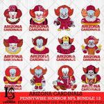 Arizona Cardinals Pennywise Horror NFL Bundle 12 SVG Eps Dxf Png File, NFL svg, Digital Download, Instant Download