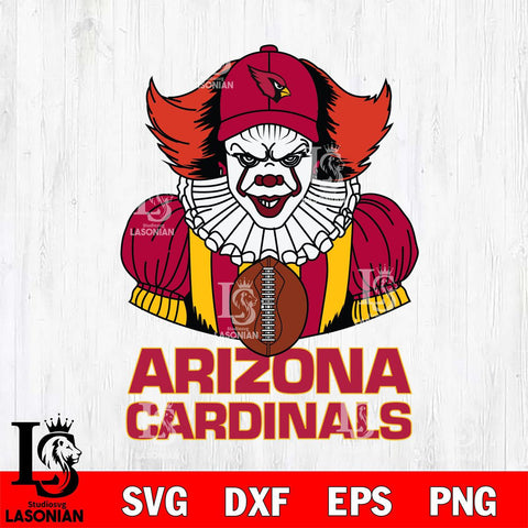 Arizona Cardinals Pennywise Horror Sport 9 Svg Eps Dxf Png File, NFL svg, Digital Download, Instant Download