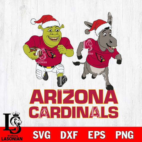 Arizona Cardinals Shrek and Donkey Football Cricut,Christmas SVG DXF EPS PNG FILE, Digital Download,Instant Download, Silhouette
