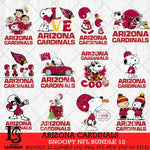 Arizona Cardinals Snoopy NFL Bundle 12 SVG Eps Dxf Png File, NFL svg, Digital Download, Instant Download