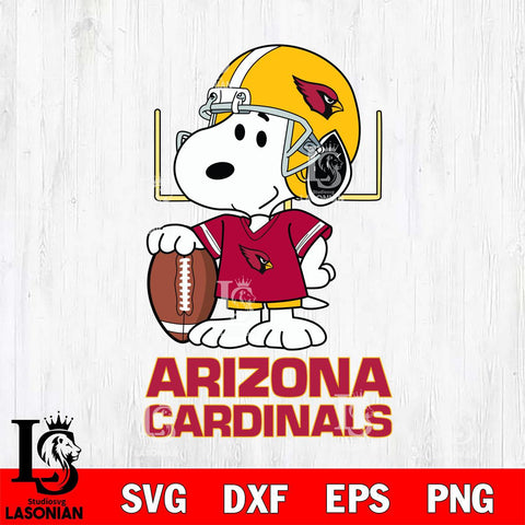 Arizona Cardinals Snoopy Player Football SVG DXF EPS PNG FILE,Snoopy File Cut, Nfl Digital Download,Instant Download, Silhouette