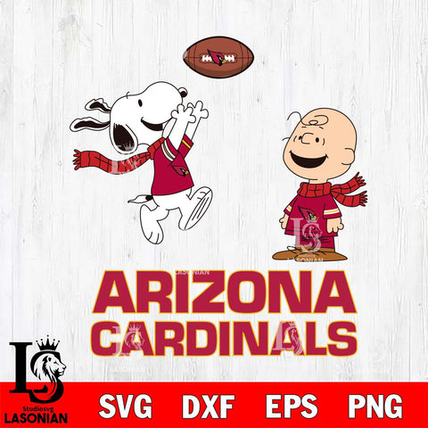 Arizona Cardinals Snoopy & Charlie Brown Football Cricut,Christmas SVG DXF EPS PNG FILE, Digital Download,Instant Download, Silhouette