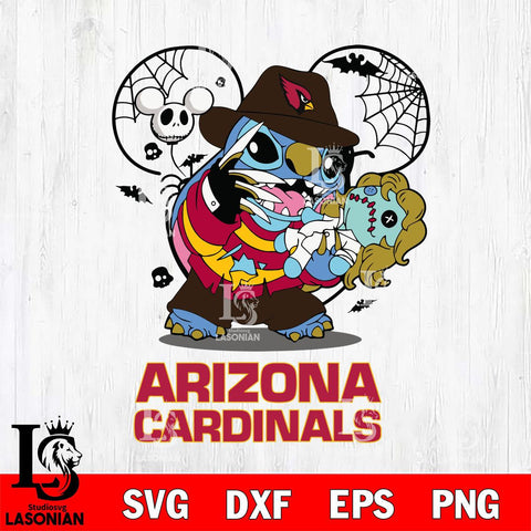 Arizona Cardinals Stitch Freddy Krueger Halloween Svg Eps Dxf Png File, Digital Download, Instant Download