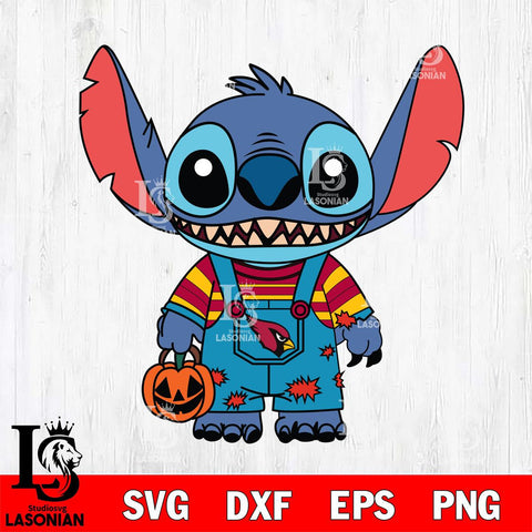 Arizona Cardinals Stitch Horror Football Halloween Svg Eps Dxf Png File, NFL svg, Digital Download, Instant Download