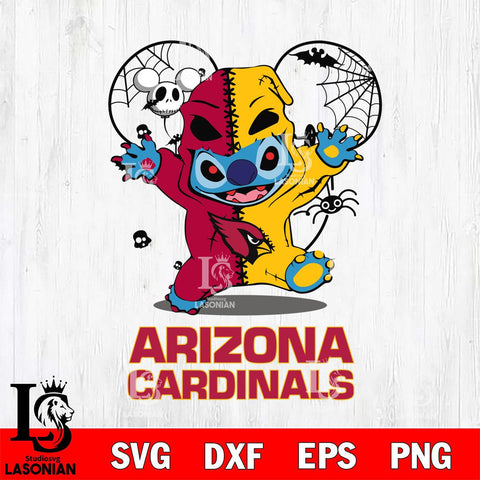 Arizona Cardinals Stitch Horror Halloween 2 Svg Eps Dxf Png File, Digital Download, Instant Download