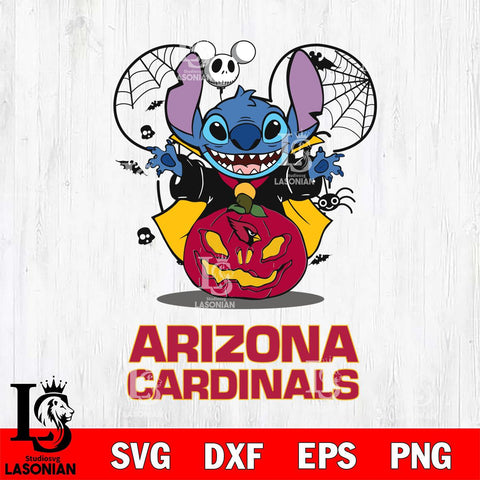 Arizona Cardinals Stitch Horror Halloween Svg Eps Dxf Png File, Digital Download, Instant Download
