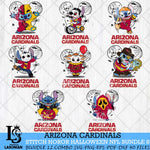 Arizona Cardinals Stitch Horror Halloween Bundle 8 Svg Eps Dxf Png File, Digital Download, Instant Download