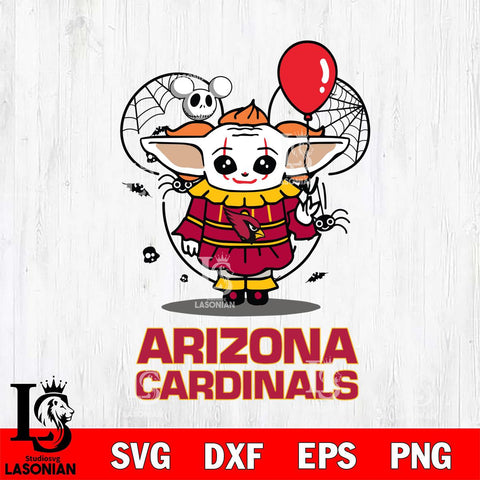Arizona Cardinals Stitch Pennywise Halloween Svg Eps Dxf Png File, Digital Download, Instant Download