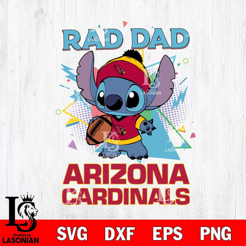 Arizona Cardinals Stitch Rad Dad SVG DXF EPS PNG FILE, Disney Father day File Cut,Digital Download,Instant Download,Disney Svg Files