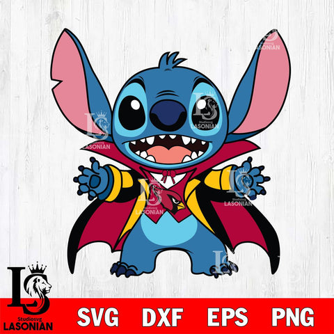 Arizona Cardinals Stitch Vampire Football halloween Svg Eps Dxf Png File, NFL svg, Digital Download, Instant Download