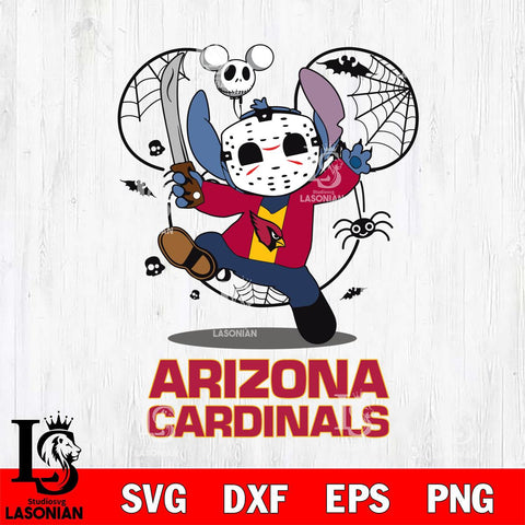 Arizona Cardinals Stitch jason voorhees Halloween Svg Eps Dxf Png File, Digital Download, Instant Download