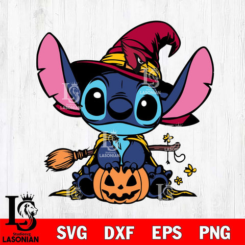 Arizona Cardinals Stitch witch Football Svg Eps Dxf Png File, NFL svg, Digital Download, Instant Download