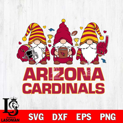 Arizona Cardinals Three Gnome File Cut, NFL SVG, Digital Download , CHRISTMAS Criucut , Silhouette