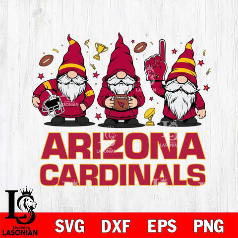 Arizona Cardinals Three Gnome FAN File Cut, NFL SVG, Digital Download , CHRISTMAS Criucut , Silhouette