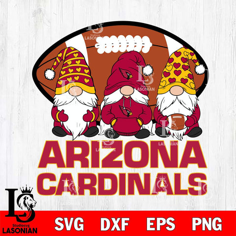 Arizona Cardinals Three Gnome Football File Cut, NFL SVG, Digital Download , CHRISTMAS Criucut , Silhouette