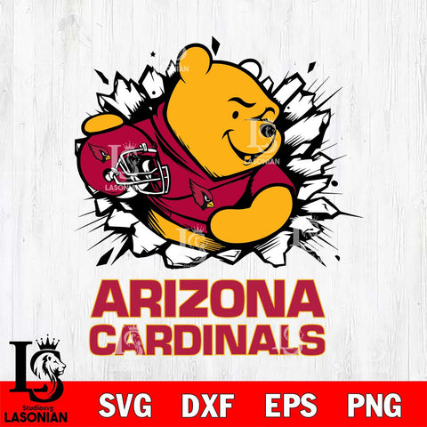 Arizona Cardinals Winnie The Pooh NFL Cricut, NFL SVG DXF EPS PNG FILE, Digital Download,Instant Download, Silhouette
