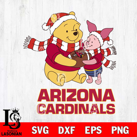 Arizona Cardinals Winnie the Pooh & Piglet Football Cricut,Christmas SVG DXF EPS PNG FILE, Digital Download,Instant Download, Silhouette