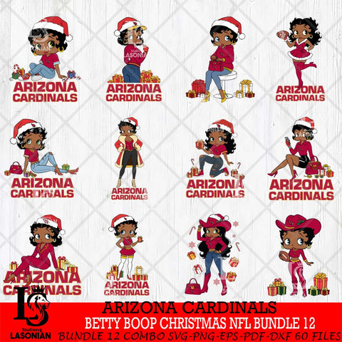 Arizona Cardinals  Betty Boop Christmas NFL Bundle File Cut, NFL SVG DXF EPS PNG PDF File, Digital Download , Criucut , Silhouette