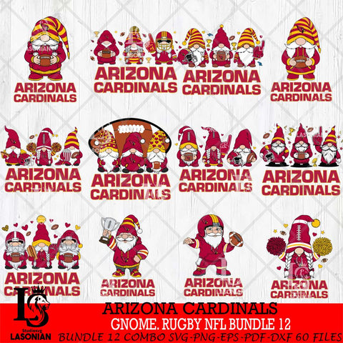 Arizona Cardinals  Gnome Football NFL Bundle File Cut, NFL SVG, Digital Download , CHRISTMAS Criucut , Silhouette