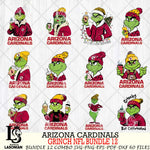 Arizona Cardinals  Grinch NFL Bundle 12 SVG Eps Dxf Png File, Digital Download, Instant Download