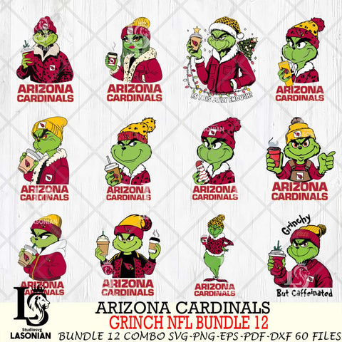 Arizona Cardinals  Grinch NFL Bundle 12 SVG Eps Dxf Png File, Digital Download, Instant Download