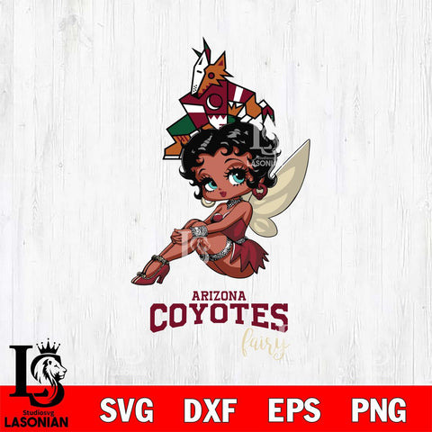 Arizona Coyotes Beauty Black Fairy Betty Boop, Svg Eps Dxf Png File, Digital Download