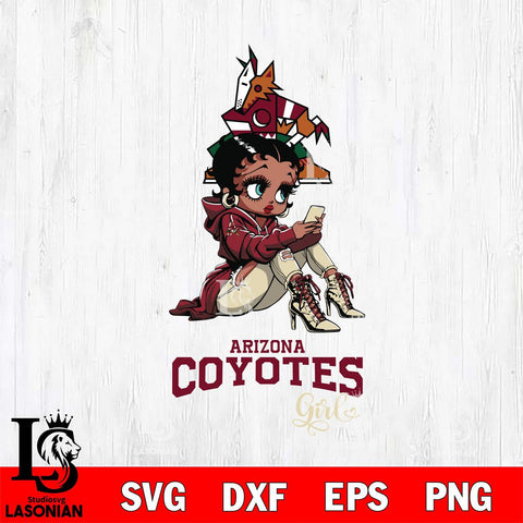 Arizona Coyotes Beauty Black Fan Girl Football, Svg Eps Dxf Png File, Digital Download