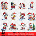 Arizona Coyotes Bluey Christmas NHL Bundle 12 Svg Eps Dxf Png File, Digital Download, Instant Download