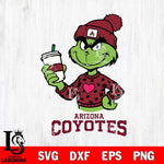 Arizona Coyotes Boujee Grinch Heart Christmas Cut Files, Cricut,Christmas Svg Dxf Eps Png file , Digital Download