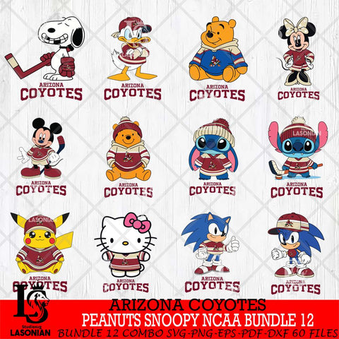 Arizona Coyotes Disney Hockey NHL Bundle 12 SVG DXF EPS PNG FILE,NHL Bundle File Cut,Disney Digital Download,Instant Download, Silhouette