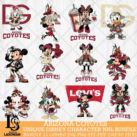 Arizona Coyotes Disney character NHL Bundle 12 Svg Eps Dxf Png File, Digital Download, Instant Download