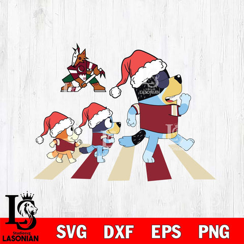 Arizona Coyotes Family Bluey Walking Christmas Svg Eps Dxf Png File, Digital Download, Instant Download