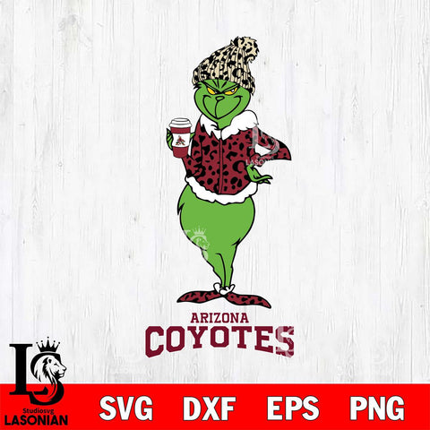 Arizona Coyotes Grinch Leopard Coffee Svg Eps Dxf Png File, Digital Download, Instant Download