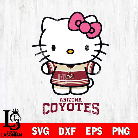 Arizona Coyotes Hello Kitty NHL Hockey SVG DXF EPS PNG FILE,NHL File Cut,Disney Digital Download,Instant Download, Silhouette